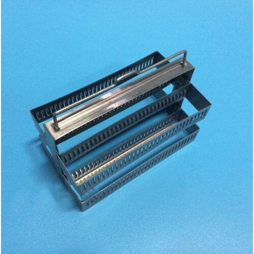 1pc stainless steel frame dyeing rack slide staining rack can load 60 pieces glass slide