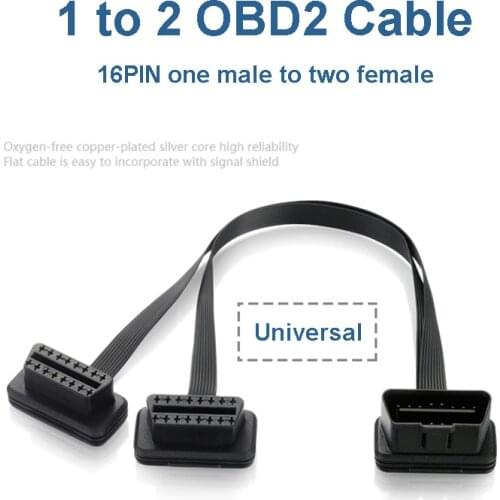 16Pin OBD2 Cable 1 Male 2 Female OBD2 Extension Cable OBD II Connector Diagnostic Cable for OBD2 Diagnostic Tool ELM327 Cable