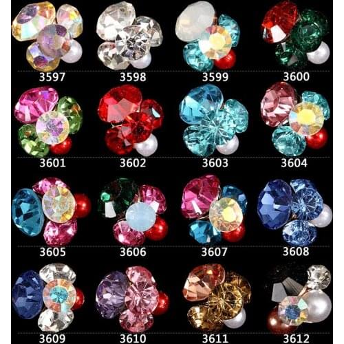20pcs New Hot Sale Irregular Alloy Pile Drill Multicolor AB Pearl Rhinestone 3D Charm DIY Nail Supplies Decoration