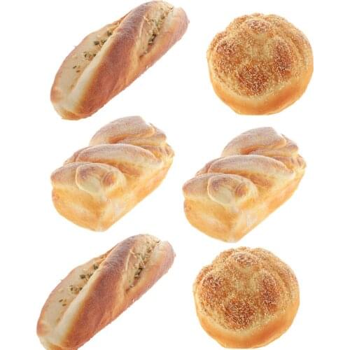 6pcs/set Artificial Lifelike Fake Food Bread Model Props Party Ornaments