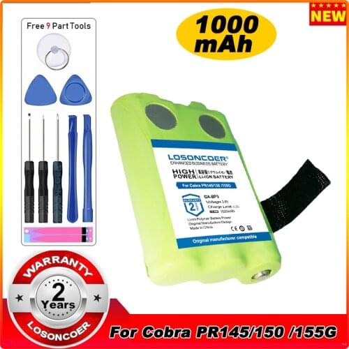 LOSONCOER 1000mAh GA-BP3 Battery For Cobra PR145, PR150, 150 PR155 155G Walkie-Talkie 2-Way Radios