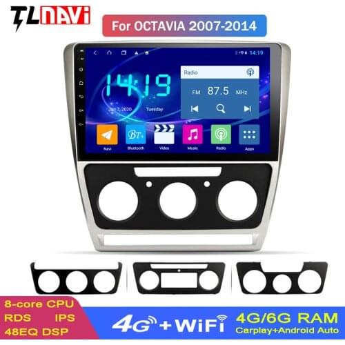 IPS DSP CARPLAY 4G+64G 10.1 inch Android 9.0 car Radio Multimedia Player For Skoda Octavia 2007-2014 GPS Navigation