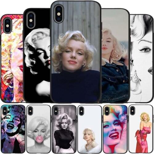 Marilyn Monroe black Silicone Phone Case For iPhone 12 XR XS Max 5 5S SE 2020 6 6S 7 8 PLUS X 11Pro Max 11 Cover