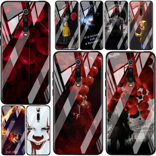 Stephen King Pennywise For Xiaomi Redmi K40 K30 K20 9T 9C 9A 9 8A 7 Pro Plus Tempered Glass Luxury Cover Phone Case