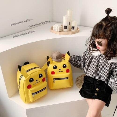 Pokemon Pikachu Bags Childrens Cute School Bag Cartoon Backpack Baby Girl Backpack Baby Boy Pu Knapsack Book Bag Kids Gift