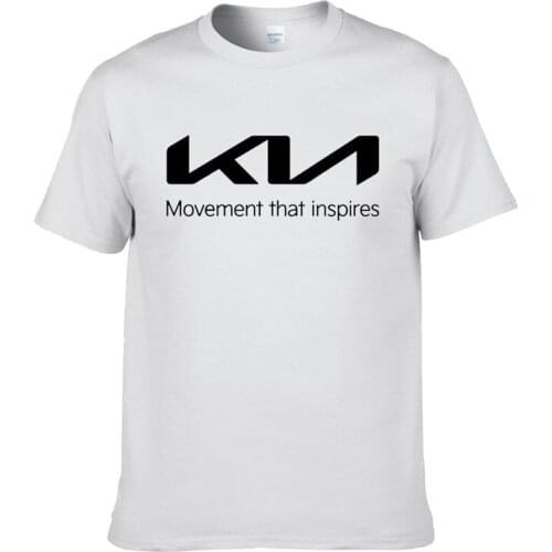 Oversized Mens T-shirt Fashion casual New Kia car logo Print Summer 100% cotton breathable O-neck Mens short sleeve