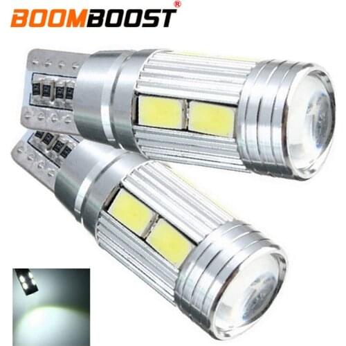 Clearance Lights 2pcs Decode Multi-Resistance T10 5630 10smd With Lens Car Width Lamp Indicator lights Car License Plate Lights