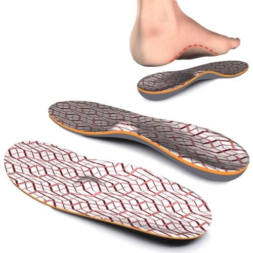 Red Block Memory Foam Insoles High Arch Support Insoles Relief Foot Pain Shock Absorption Sports Shoe Inserts for Women Men