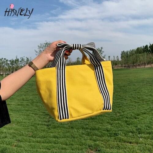 Summer candy color ladies canvas shoulder bag new cotton handbag ladies casual retro wallet bucket bag girls