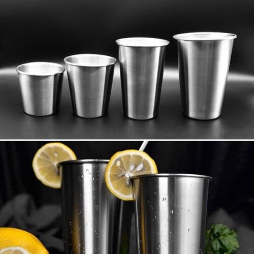 Stainless Steel Metal Mug Beer Mug White Wine Glass Coffee Cup Tea Milk Mug Outdoor Travel Kitchen Household Camping Mug