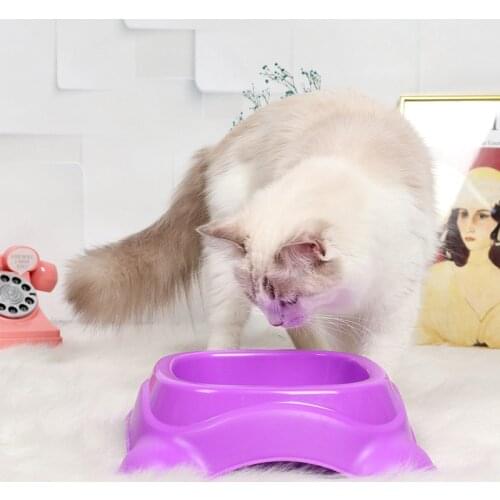LeChong Pet bowl Candy color non-slip dog rice bowl Single bowl Large capacity Cat utensils Easy to clean Pet feeder