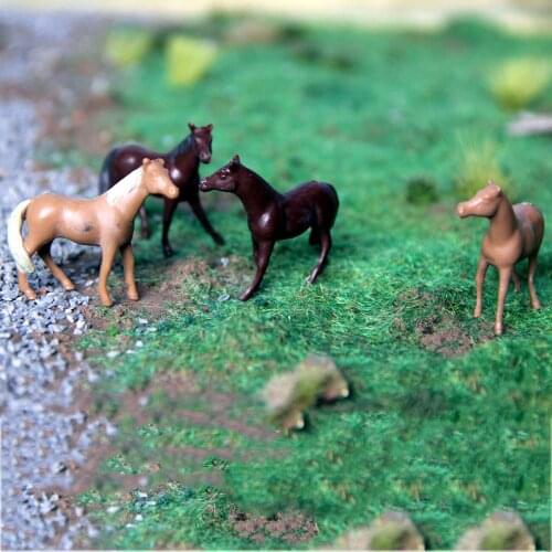 4Pcs/Set 1/87 Ho Scale Horse Model Toys Diorama Statuette Garden Grassland Scenes Decortion Model DIY Miniature Landscape 2021