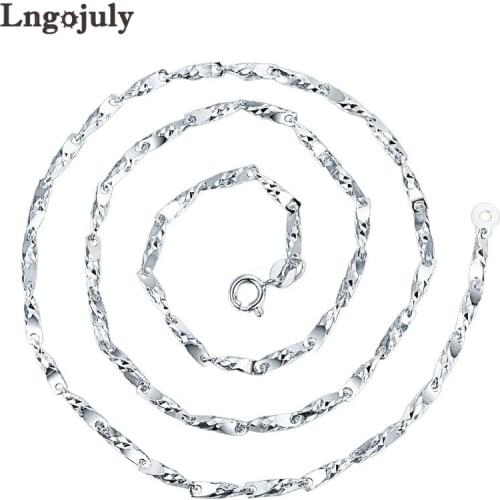 Pure 100% 925 Sterling Silver Chain For Men Jewelry Genuine Silver Necklaces Hip-hop Male Double Buckle Chain Fine Jewelry Gift