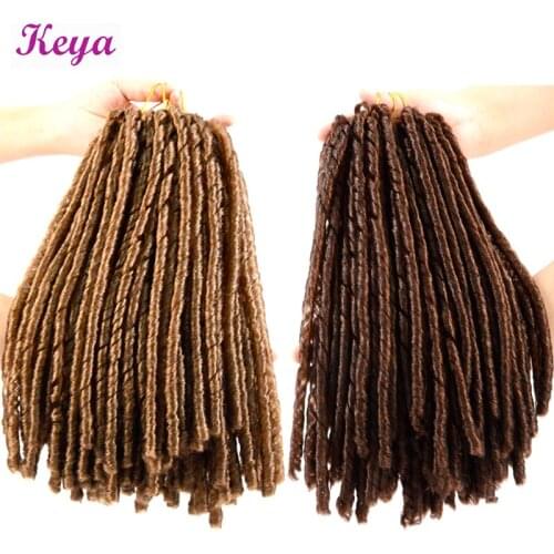 Soft Faux Locs Crochet Hair 14 Inch Light Weight Crochet Braid Hair 30 Roots/Pack Synthetic Braiding Hair Extensions For Women