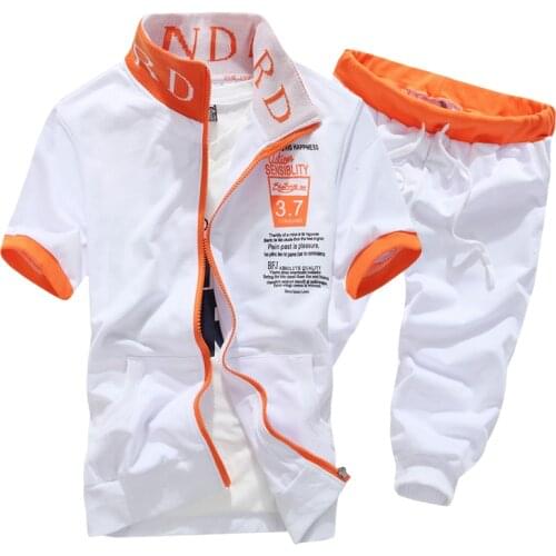 2021 new arrivals fashion men short sleeve tracksuit casual sporting suit hoodies and shorts M-XXL