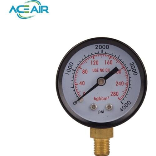 PCP Paintball Pressure Gauge 4000psi Manometre 40mm Diameter M10x1