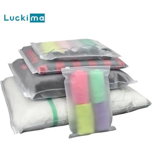50Pcs/Lot Plastic Zip Lock Bags Zipper Transparent Clothes Storage Bag Home Organizer Reusable Sealing Package Fast Shipping
