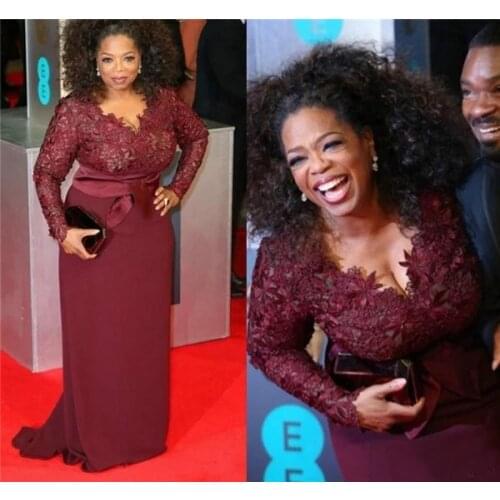 Plus Size Mother Of The Bride Dresses Burgundy Mermaid Long Sleeves Sash V Neck Red Carpet Formal Wedding Party Gowns Madrinha