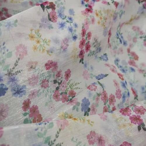 On Sale Soft Shiny Chiffon Digital Print Crepe Thin Cosplay Dress Scarf Fabric Craft Sewing Material
