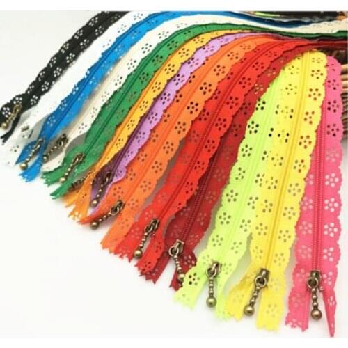 Random color 6pcs/lot 30cm zippers lace nylon finish zipper for sewing wedding dress AA7458