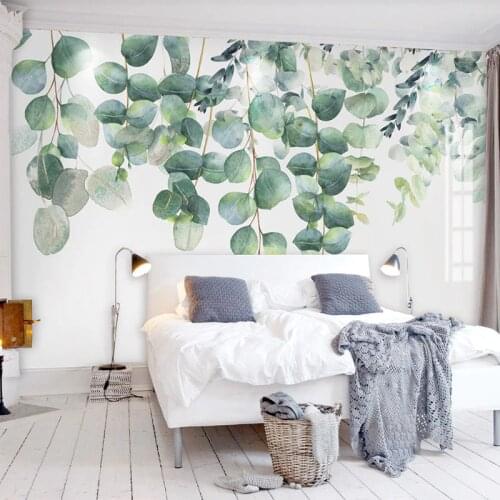 Modern 3D Murals Wallpaper Green Plant Leaves Photo Wall Cloth Living Room Bedroom Waterproof Eco-Friendly Papel De Parede 3 D