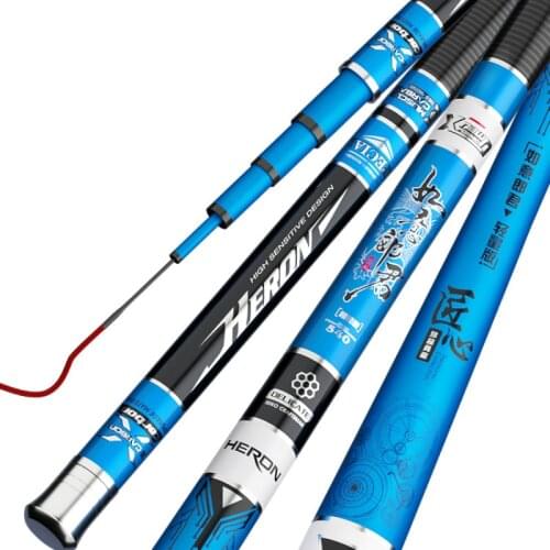 2.7M-5.4M Spinnng Rod Carbon Taiwan Fishing Canne Super Hard Hand Pole 28 Tune Carp Fishing Peche Telescopic Wedkarstwo Olta