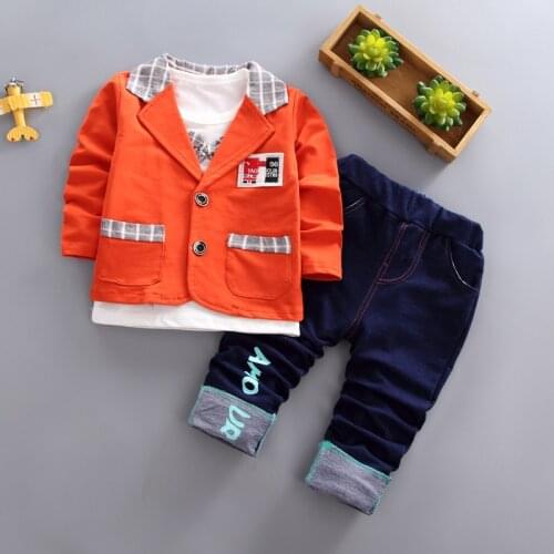 Baby Boys Wedding Clothes Kids Formal Suit Boy Shirt+Coat+Pants 3pcs Outfits Baby Toddler Boys Gentleman Chlidren Clothing Sets