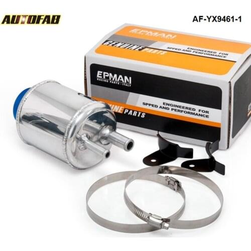 Fuel Cell Racing Power Steering Tank Pump Aluminum Breather Tank With Brackets AF-YX9461-1