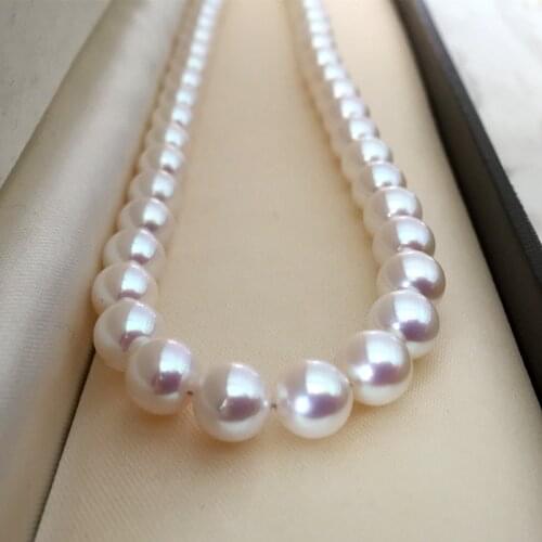 Eternal Women GiftSterling silver real Japan Akoya natural seawater pearl round round flawless flawless 9-10M
