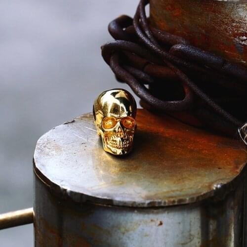 Beier Unique 316L Stainless Steel 2019 New Arrival Super Punk Skull Biker gold colour Pendant Necklace Fashion Jewelry BP8-216-1