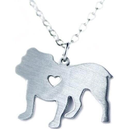 Suteyi fashion english bulldog sweater chain necklace love dog animals necklaces stainless steel pendant jewelry women gift