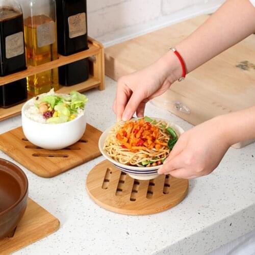 1PC Round Bamboo Mat for Dishes