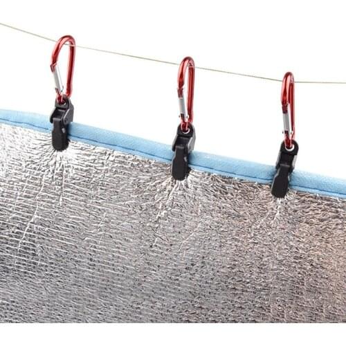 12 Pcs Hook Plastic Windproof Clamp Set Survival Grommet Tent Clips Buckle Awning Tarp Fixed Outdoor Camping Tent Accessory