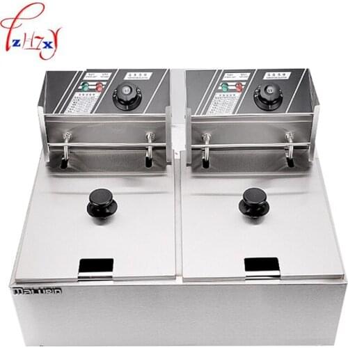 2 Tanks Electric Deep Fryer Stainless Steel commercial electric fryer French fries Fried chicken Deep frying furnace WK-82
