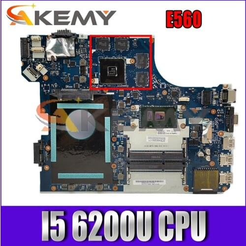 Akemy BE560 NM-A561 For Lenovo Thinkpad E560 Laptop Motherboard 01AW109 01AW106 01AW108 01EN110 CPU I5 6200U 100% Test Work