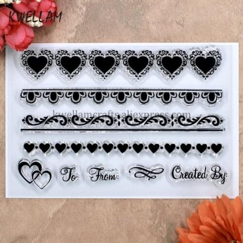 Heart Scrapbook DIY photo cards rubber stamp clear stamp transparent stamp 10x14.5cm KW8031503