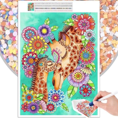 Diamond Painting Animal Giraffe Landscape Cartoon 5D DIY Embroidery Set Handmade Home Decor Mosaic Square Round Rhinestone Mural