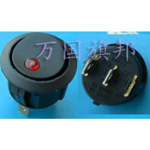 Free Delivery. Ship type switch round switch Three feet 6 a 250 v 20 mm diameter with lamp cats eye