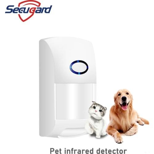 SECUGARD 433MHz Wireless Motion Sensor Infrared Detectors Alarm 25kg PET Immune PIR Sensor For Home Burglar Alarm System