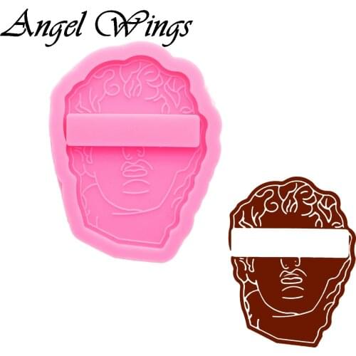 Shiny Resin Man Head Silicone Molds To Make Crafts with Epoxy, Clay Molds, DIY Resin Epoxy Mold, Not Sticky DY0870