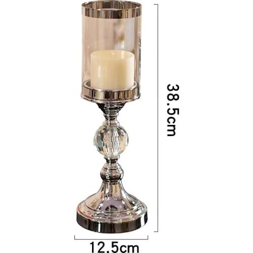 Decorative Glass Candle Stand Holders Decoration Metal Candlestick Creative Candle Holders Table Living Room Ornaments FC243
