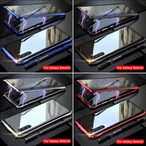 For Samsung Note 10+ Magnet CaseInnovative Magnetic Case for Samsung Galaxy Note 10 Plus 5g Front+Back Protective Glass Cover