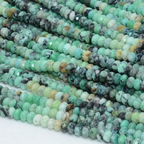 Natural Variscite Faceted Rondelle Beads 3x5mm, Selected Color