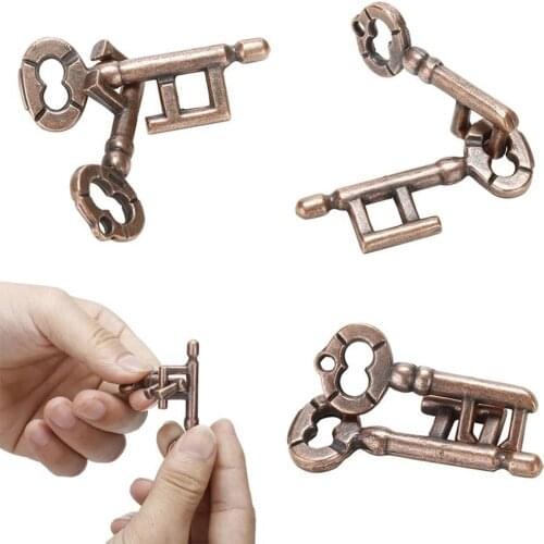 Lock Toy Alloy Kids Adults Intelligent Brain Teaser IQ Test Educational Development Key Ring Puzzle Game