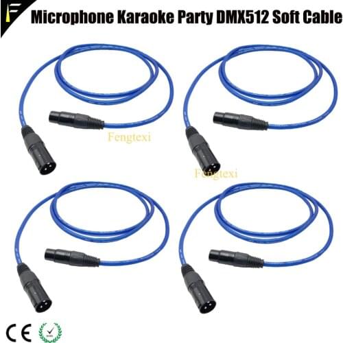 Brown/Blue/Purple Color Soft XLR 3pin DMX512 Cable KTV Studio Mike Speaker dmx Cable Connector Fireproof 4pcs/Lot Free Shipping