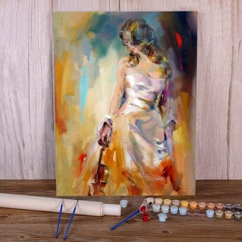 Ballet Woman DIY Painting By Numbers Package Acrylic Paints 50*70 Picture By Numbers Photo Wall Paintings Crafts For Wholesale