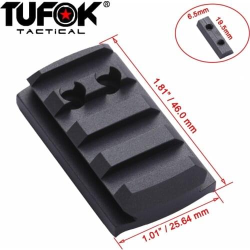TuFok Glock 17 19 22 23 26 27 34 Mount Glock Accessories Sight Mount Plate For Red Dot Sight Picatinny Rail Adapter Scope Base