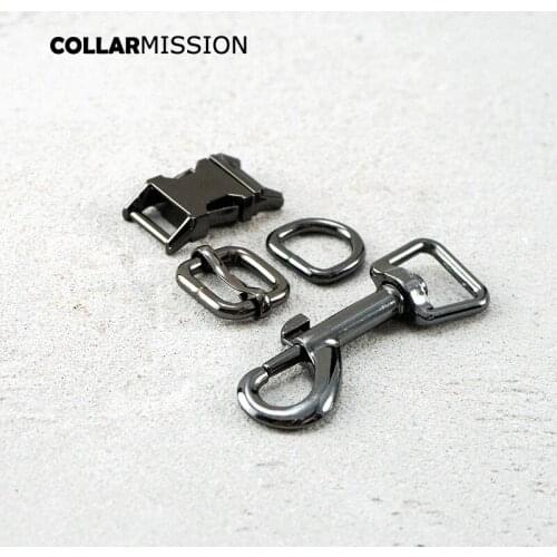 Metal buckle+adjust buckle+D ring+metal dog clasp/set) retailing 15mm for handmade dog Collar leash set harness DIY parts