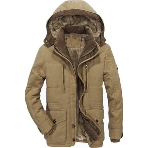 Fashion Mens Autumn Winter Warm Cotton Coat, High Quality Brand Male Polyester Cotton Jacket Plus Velvet Bomber Pilot Coat