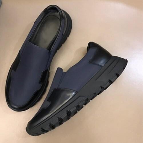 Whole sales 2021 spring and autumn round toe men shoes slip on genuine leather flat causal men sneakers